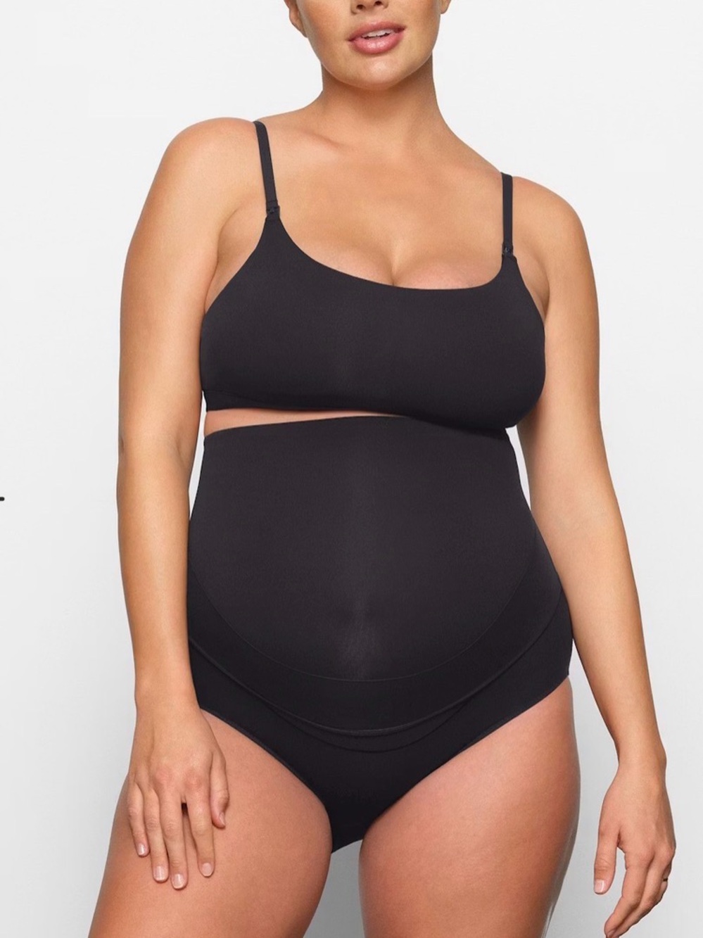 SKIMS Black Maternity PUMPING SCOOP BRALETTE